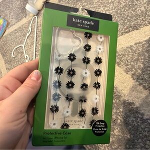 kate spade Clear Floral iPhone Case with Black & White Daisies